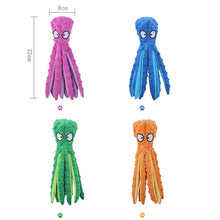 Load image into Gallery viewer, 8 Legs Octopus Soft Stuffed Plush Dog Toys Outdoor Play Interactive Squeaky Dogs Toy Sounder Sounding Paper Chew Tooth toy
